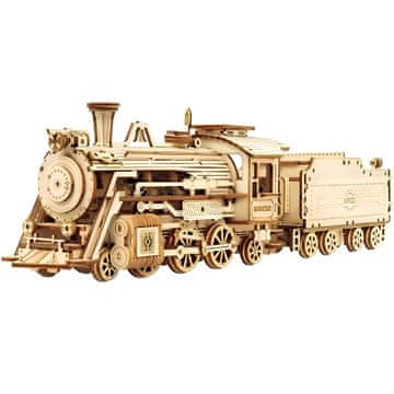 shumee Konstrukcijski komplet lokomotive Robotime, 308 kosov, 3D model, 307x67x82 cm
