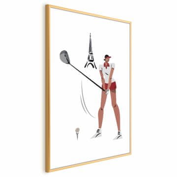 Artgeist Plakat - Ilustracija golfista z Eifflovim stolpom v ozadju
