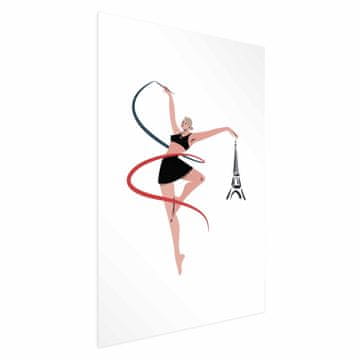 Artgeist Plakat - Ilustracija ženske s trakom - ritmična gimnastika