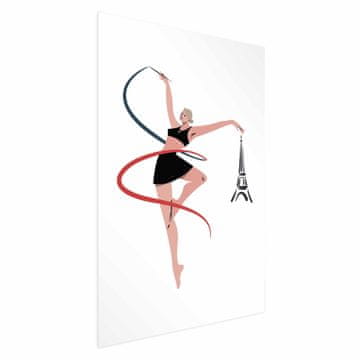 Artgeist Plakat - Ilustracija ženske s trakom - ritmična gimnastika