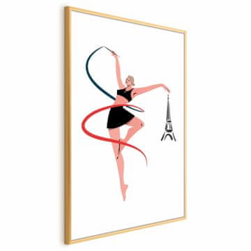 Artgeist Plakat - Ilustracija ženske s trakom - ritmična gimnastika