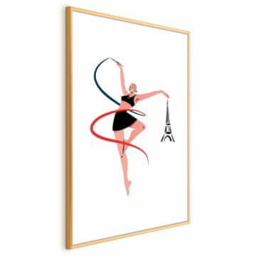 Artgeist Plakat - Ilustracija ženske s trakom - ritmična gimnastika