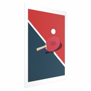Artgeist Plakat - Namizni tenis - žogica in lopar na mizi