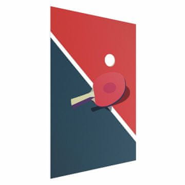 Artgeist Plakat - Namizni tenis - žogica in lopar na mizi