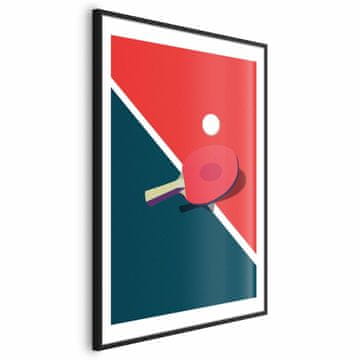 Artgeist Plakat - Namizni tenis - žogica in lopar na mizi