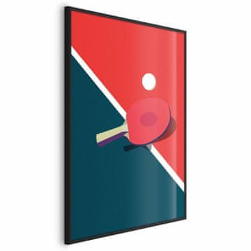 Artgeist Plakat - Namizni tenis - žogica in lopar na mizi