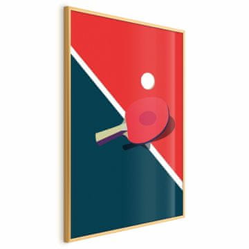 Artgeist Plakat - Namizni tenis - žogica in lopar na mizi