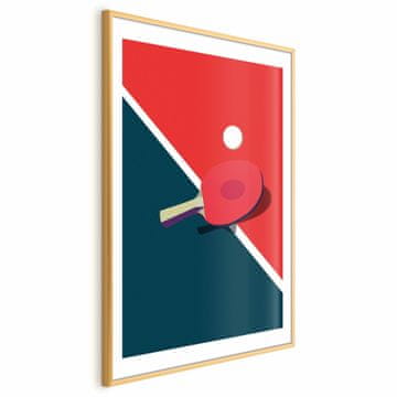 Artgeist Plakat - Namizni tenis - žogica in lopar na mizi