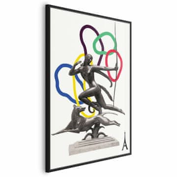 Artgeist Plakat - Grafični kolaž - ženska strelja z lokom