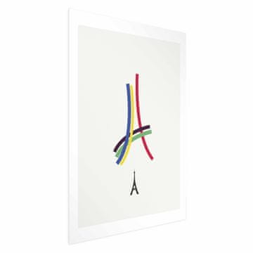 Artgeist Plakat - Eifflov stolp - barvna grafika - abstraktno