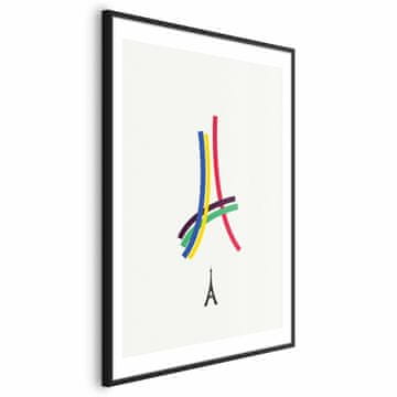 Artgeist Plakat - Eifflov stolp - barvna grafika - abstraktno