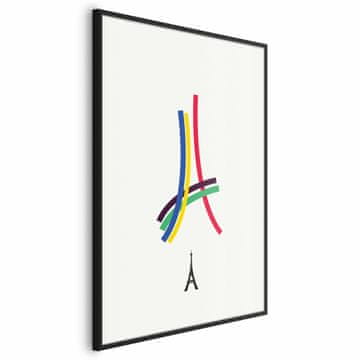 Artgeist Plakat - Eifflov stolp - barvna grafika - abstraktno