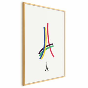 Artgeist Plakat - Eifflov stolp - barvna grafika - abstraktno