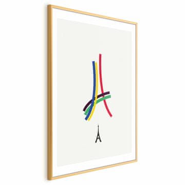Artgeist Plakat - Eifflov stolp - barvna grafika - abstraktno