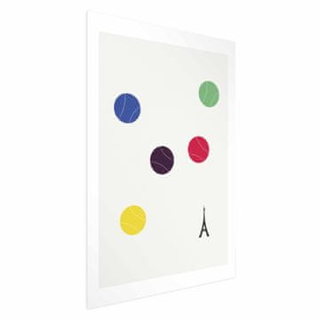 Artgeist Plakat - Eifflov stolp in pisane teniške žogice