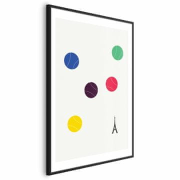 Artgeist Plakat - Eifflov stolp in pisane teniške žogice