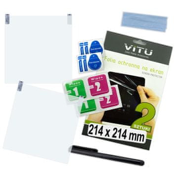 shumee 2 x VITU zaščitna folija 214 mm 21,4 cm 11,9" kvadratna za kvadratno tablico 1:1