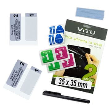 shumee 2x Zaščitna folija za pametno uro, kvadratni zaslon 35 mm 3,5 cm 1,9" VITU