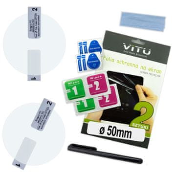 shumee 2x Zaščitna folija za okroglo pametno uro: 50 mm 5 cm 2" ORIGINAL VITU