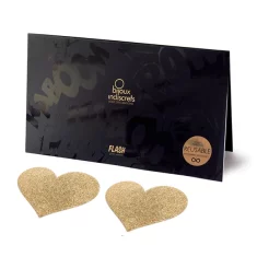 Bijoux Indiscrets Nalepke za bradavice - Bijoux Indiscrets Flash Heart Gold