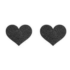 Bijoux Indiscrets Nalepke za bradavice - Bijoux Indiscrets Flash Heart Black