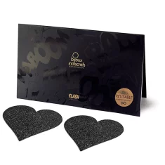 Bijoux Indiscrets Nalepke za bradavice - Bijoux Indiscrets Flash Heart Black