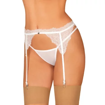 Obsessive Obsessive - Bianelle čipkast podvezni pas bele barve L/XL