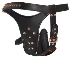 Bad Kitty Bad Kitty - 3D Strap-on s tremi dildi črne barve L/XL