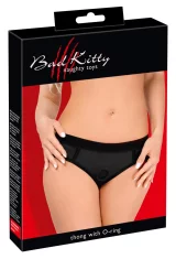 Bad Kitty Bad Kitty - gladek črn strap-on z dildo obročkom M