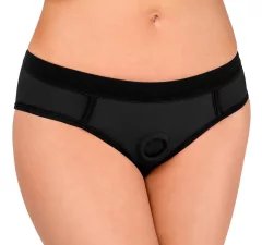 Bad Kitty Bad Kitty - gladek črn strap-on z dildo obročkom M