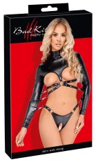 Bad Kitty Bad Kitty - Seksi usnjen bodi brez prsi z odprtim mednožjem, velikost S