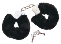 Bad Kitty Bad Kitty - Črne krznene zapestne lisice