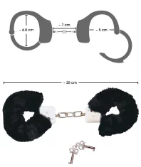 Bad Kitty Bad Kitty - Črne krznene zapestne lisice