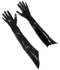 Black Level Black Level - Črne dolge vinilne rokavice srednje velikosti
