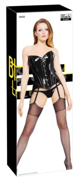 Black Level Črna raven - Seksi vinilni korzet s podvezicami, velikost S
