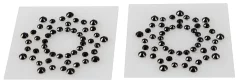 Cottelli ACCESSOIRES Cottelli dodatki - Nalepke za bradavice s črnimi okrasnimi kamni, 2 kosa