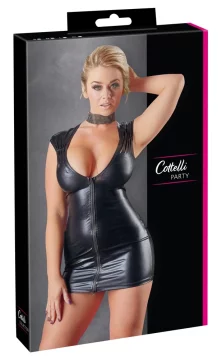 Cottelli PARTY Cottelli PARTY - Seksi mini obleka z globokim izrezom črne barve XL
