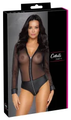 Cottelli PARTY Cottelli PARTY - Seksi mrežasti bodi z mat hlačkami črne barve M