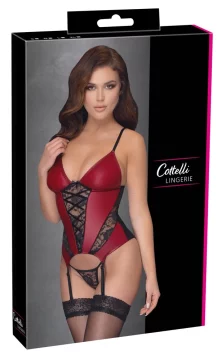 shumee Cottelli SPODNJE PERILO - Seksi mat srajca z naramnicami in nežno čipko + tangice L
