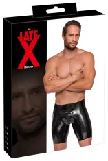 LateX LATE X - Črne lateks kratke hlače z zadrgo, velikost S