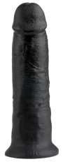 King Cock King Cock - Realističen ukrivljen dildo s priseskom 25 CM črne barve