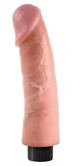 King Cock King Cock - Realističen naravni vibrator s priseskom 23 CM, svetle barve kože