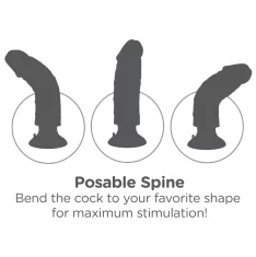 King Cock King Cock - Realističen naravni vibrator s priseskom 23 CM, svetle barve kože