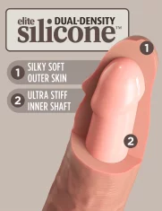 King Cock King Cock Elite - Realističen silikonski vibrator s priseskom 15 CM + daljinski upravljalnik, svetle barve kože