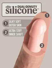 King Cock King Cock Elite - Realističen silikonski vibrator s priseskom 23 CM + daljinski upravljalnik temne barve kože