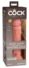 King Cock King Cock Elite - Realističen silikonski dildo s priseskom 20 CM, svetle barve kože