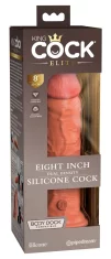 King Cock King Cock Elite - Realističen silikonski dildo s priseskom 20 CM temne barve kože