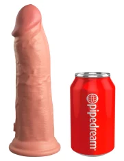 King Cock King Cock Elite - Realističen silikonski dildo s priseskom 20 CM, svetle barve kože