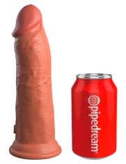 King Cock King Cock Elite - Realističen silikonski dildo s priseskom 20 CM temne barve kože