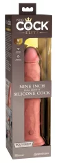 King Cock King Cock Elite - Realističen silikonski dildo s priseskom 23 CM, svetle barve kože